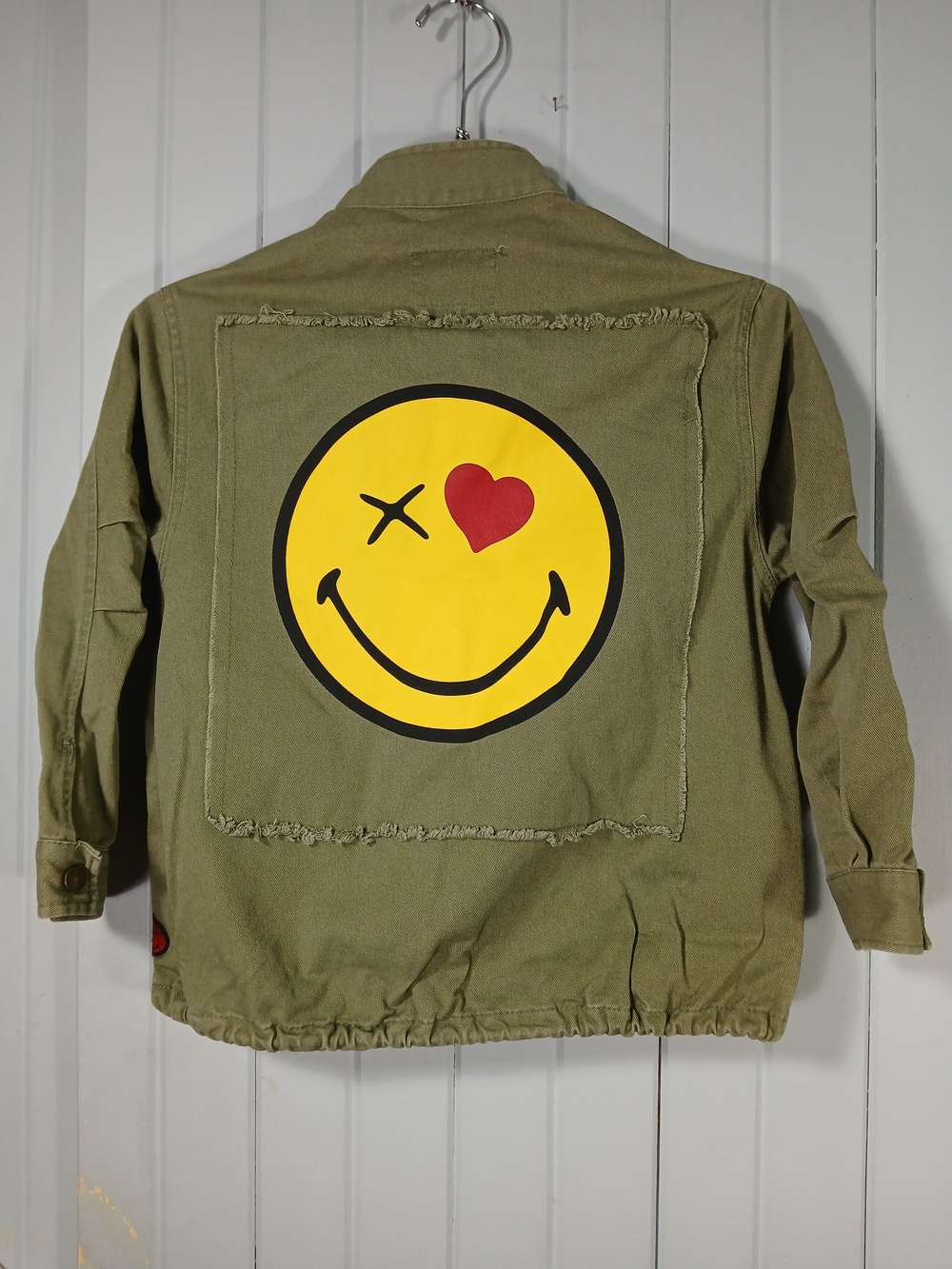 Zara Smilley World Olive Green Patchwork Jacket